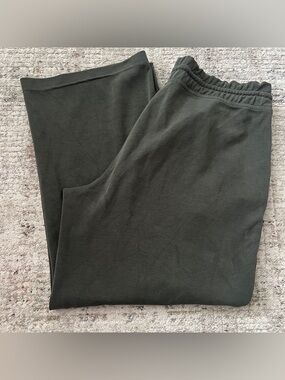 Athleta Seasoft Mid Rise Straight Leg Modal Casual crop  Pants Size L Olive